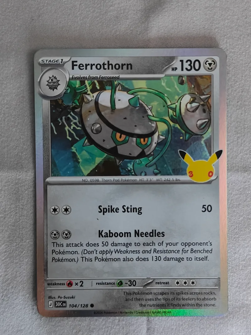 Ferrothorn · 30th Celebration · 104 · Holo · Near Mint