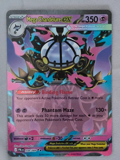 Mega Chandelure ex · Pitch Black · 38 · Holo · Near Mint