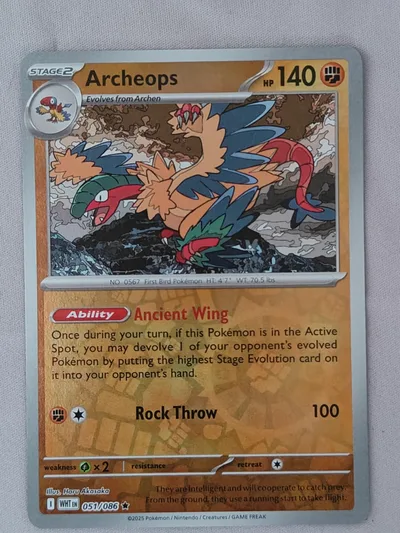 Archeops · White Flare · 51 · Reverse Holo · Near Mint