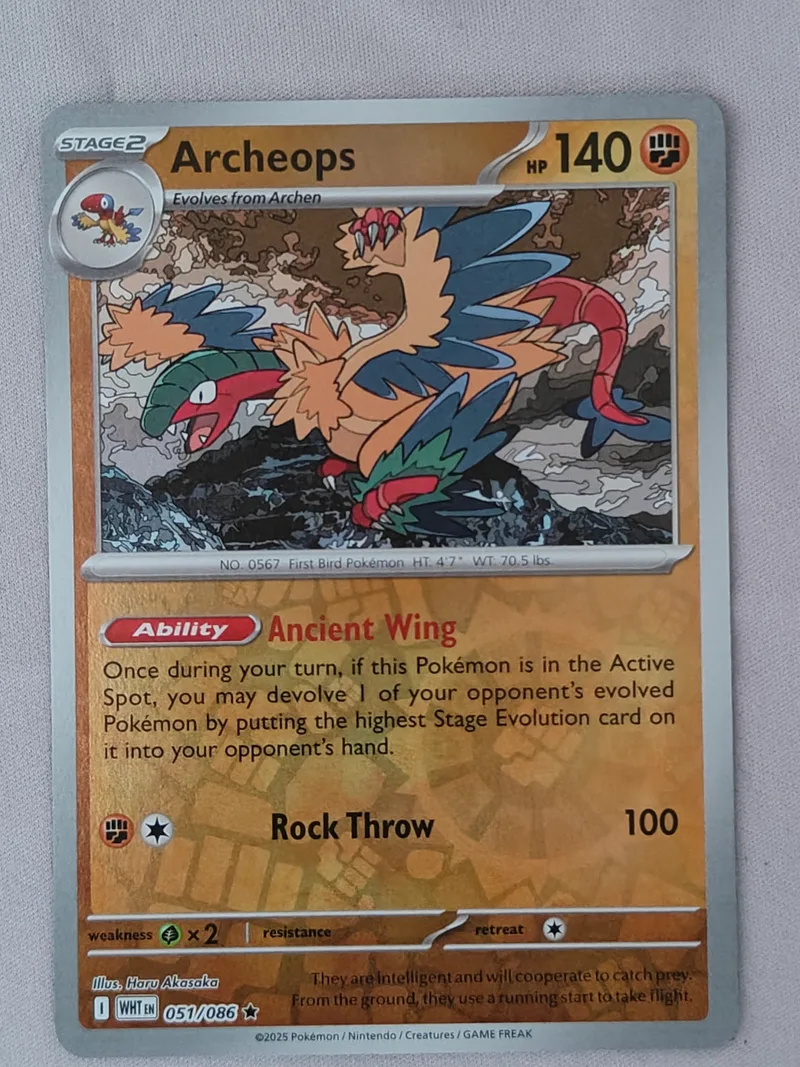 Archeops · White Flare · 51 · Reverse Holo · Near Mint