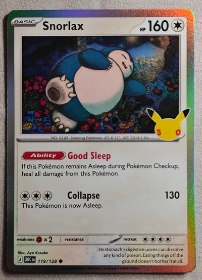 Snorlax · 30th Celebration · 119 · Holo · Near Mint