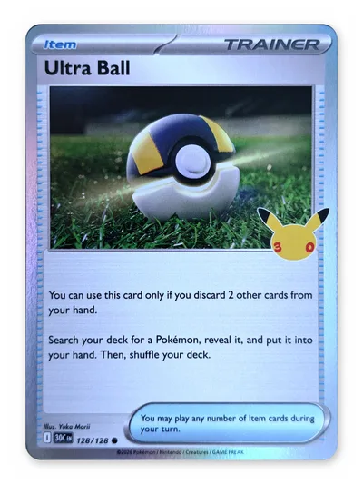 Ultra Ball · 30th Celebration · 128 · Holo · Near Mint