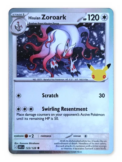 Hisuian Zoroark · 30th Celebration · 123 · Holo · Near Mint