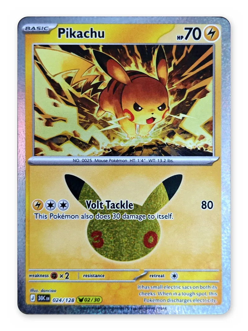 Pikachu · 30th Celebration · 024 · Holo · Near Mint