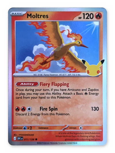 Moltres · 30th Celebration · 011 · Holo · Near Mint