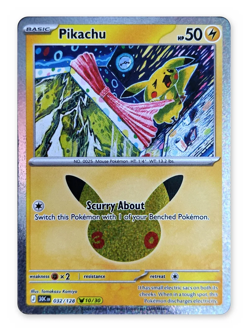 Pikachu · 30th Celebration · 032 · Holo · Near Mint