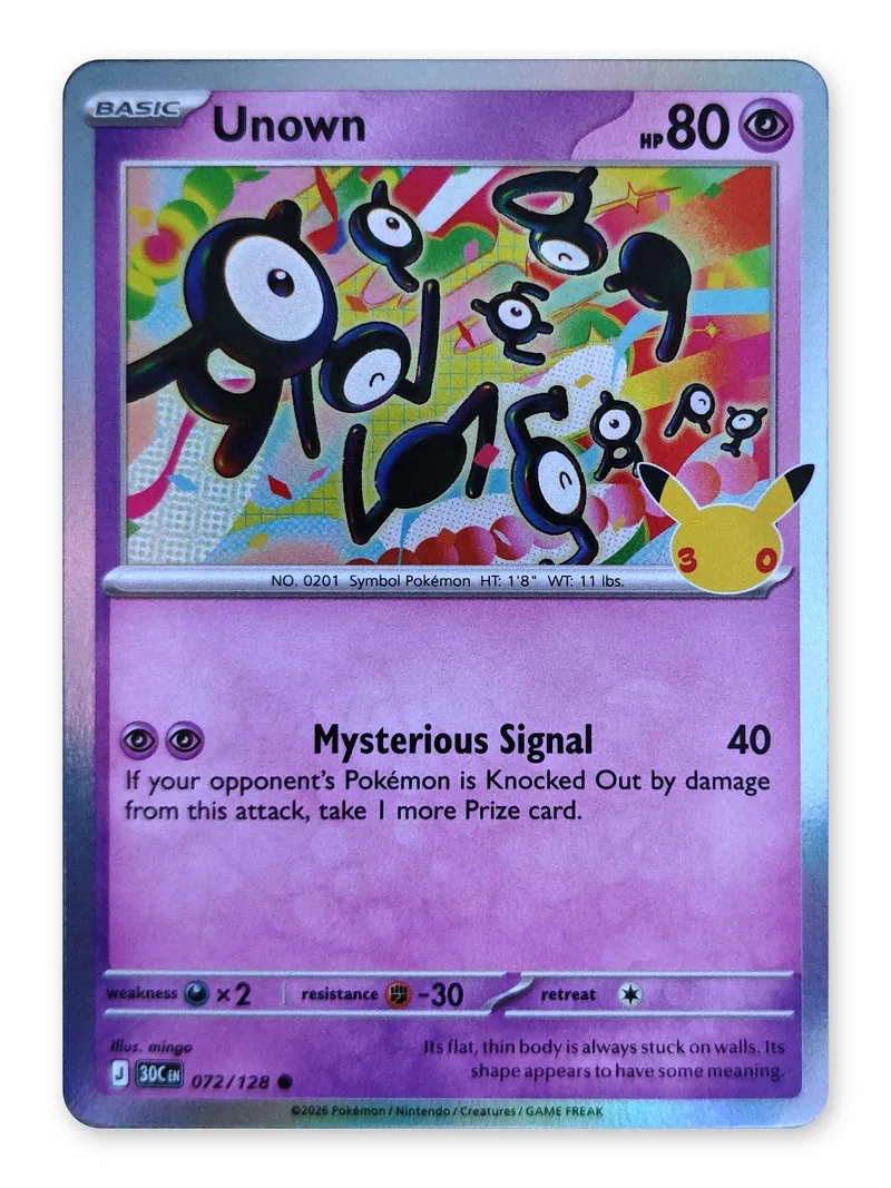 Unown · 30th Celebration · 072 · Holo · Near Mint