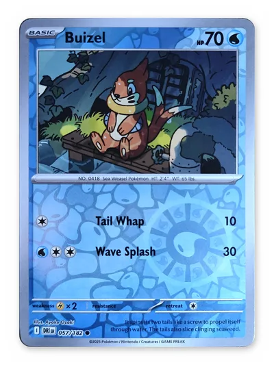 Buizel · Destined Rivals · 57 · Reverse Holo · Near Mint