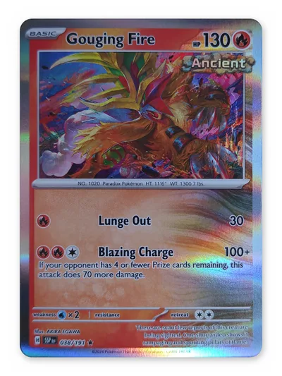 Gouging Fire · Surging Sparks · 38 · Reverse Holo · Near Mint