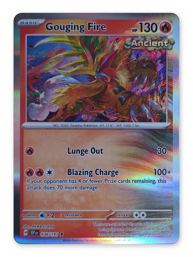 Gouging Fire · Surging Sparks · 38 · Reverse Holo · Near Mint