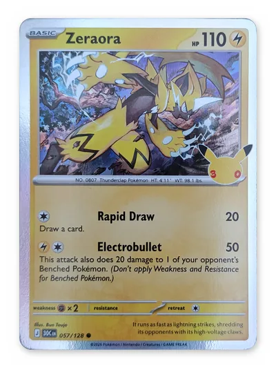 Zeraora · 30th Celebration · 057 · Holo · Near Mint
