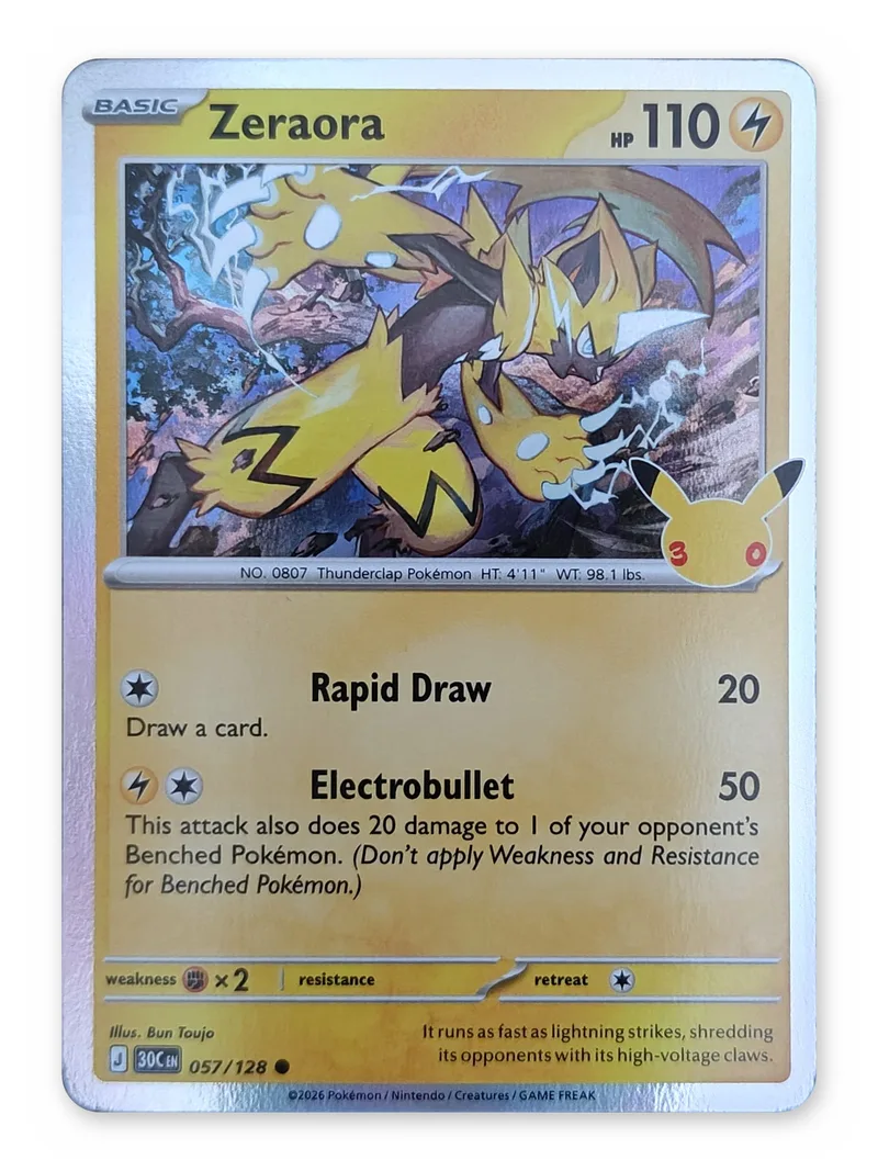 Zeraora · 30th Celebration · 057 · Holo · Near Mint
