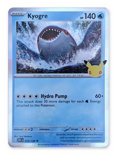 Kyogre · 30th Celebration · 019 · Holo · Near Mint