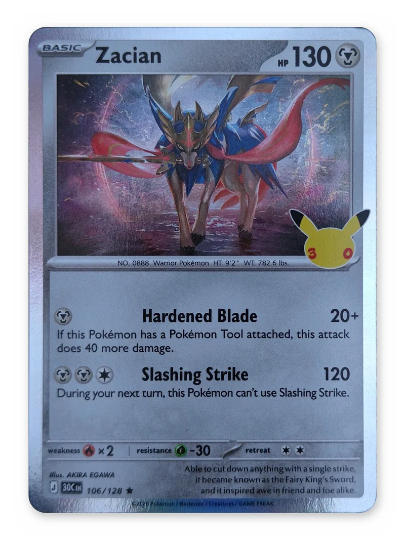 Zacian · 30th Celebration · 106 · Holo · Near Mint