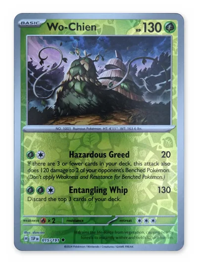Wo-Chien · Surging Sparks · 15 · Reverse Holo · Near Mint