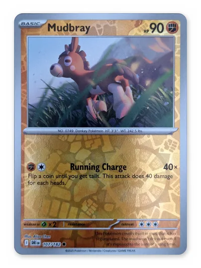 Mudbray · Destined Rivals · 107 · Reverse Holo · Near Mint