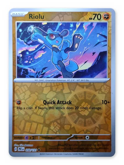 Riolu · Prismatic Evolutions · 50 · Reverse Holo · Near Mint