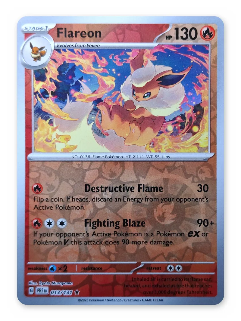 Flareon · Prismatic Evolutions · 13 · Reverse Holo · Near Mint