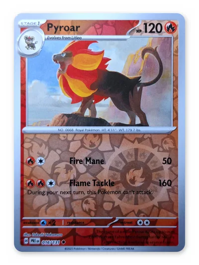 Pyroar · Prismatic Evolutions · 16 · Reverse Holo · Near Mint