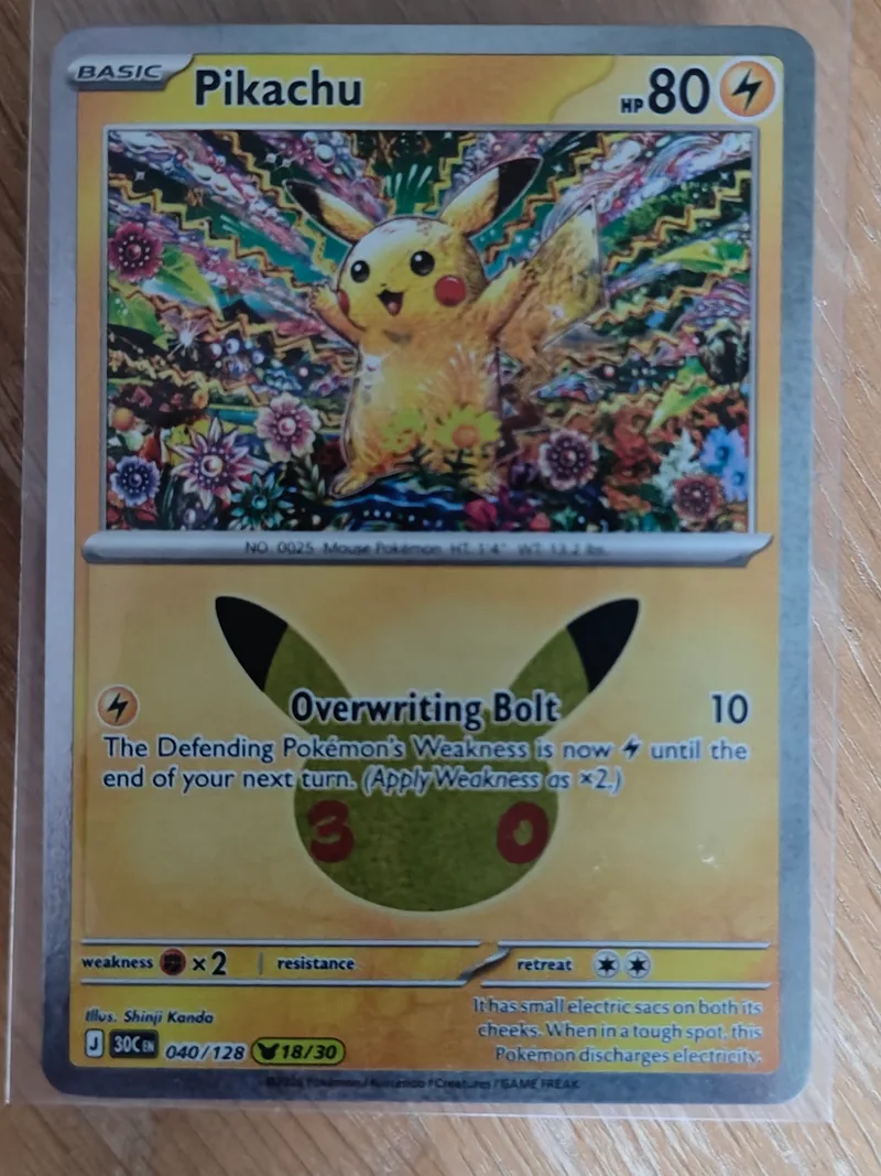 Pikachu · 30th Celebration · 040 · Holo · Near Mint